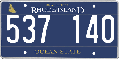 RI license plate 537140