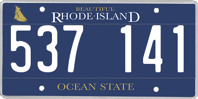 RI license plate 537141