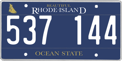 RI license plate 537144