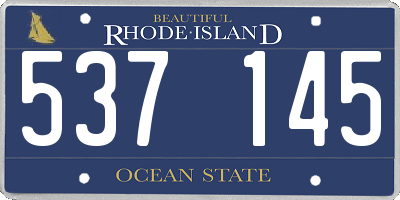 RI license plate 537145