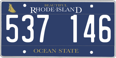 RI license plate 537146