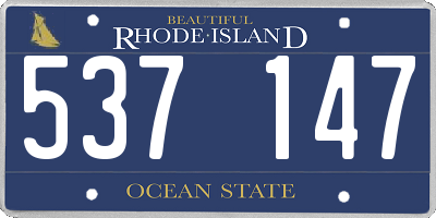 RI license plate 537147