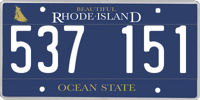 RI license plate 537151