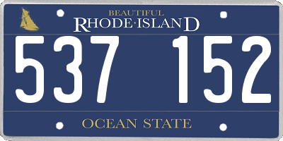 RI license plate 537152