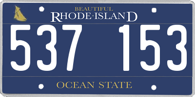 RI license plate 537153