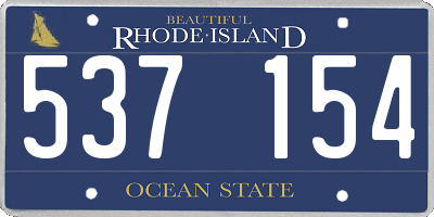 RI license plate 537154