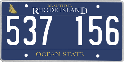 RI license plate 537156