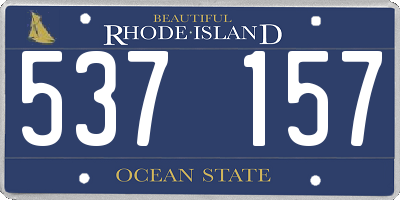 RI license plate 537157