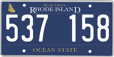 RI license plate 537158