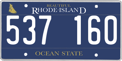 RI license plate 537160