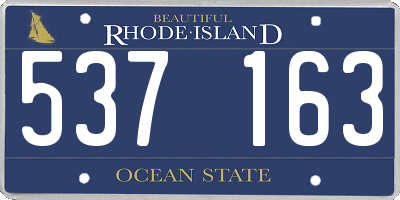 RI license plate 537163