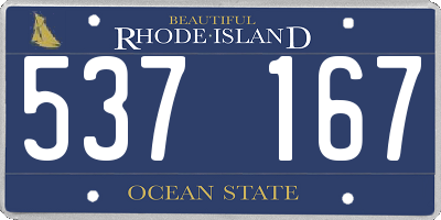 RI license plate 537167
