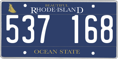 RI license plate 537168