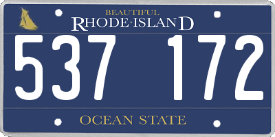 RI license plate 537172