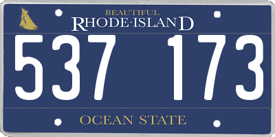 RI license plate 537173