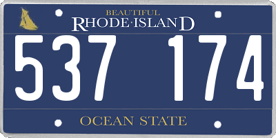 RI license plate 537174