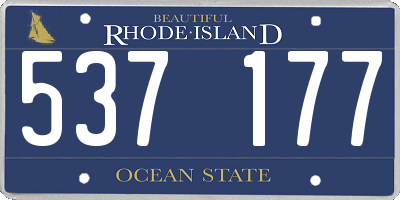 RI license plate 537177