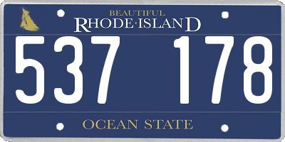 RI license plate 537178