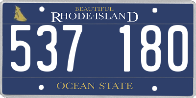 RI license plate 537180