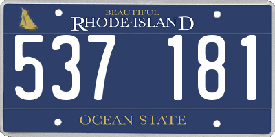 RI license plate 537181