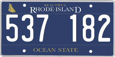 RI license plate 537182