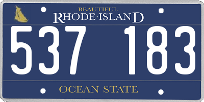 RI license plate 537183