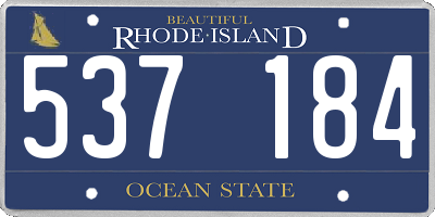 RI license plate 537184
