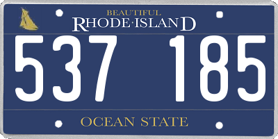 RI license plate 537185