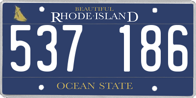RI license plate 537186