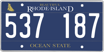 RI license plate 537187