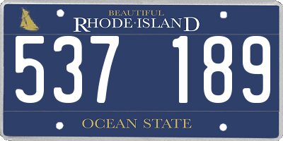 RI license plate 537189