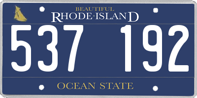 RI license plate 537192