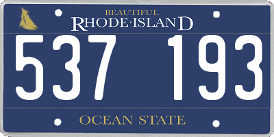 RI license plate 537193