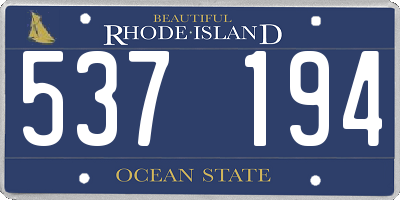 RI license plate 537194