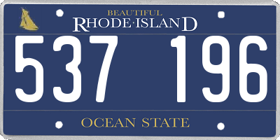 RI license plate 537196