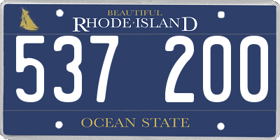 RI license plate 537200