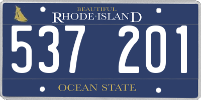 RI license plate 537201