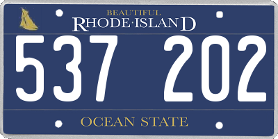 RI license plate 537202
