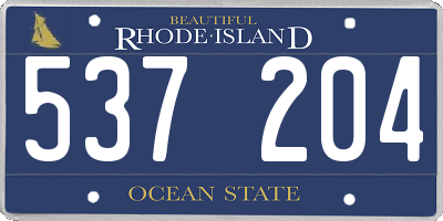 RI license plate 537204