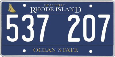 RI license plate 537207