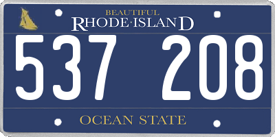 RI license plate 537208