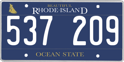 RI license plate 537209