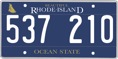 RI license plate 537210