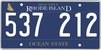 RI license plate 537212