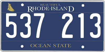 RI license plate 537213