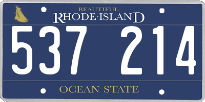 RI license plate 537214