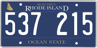 RI license plate 537215