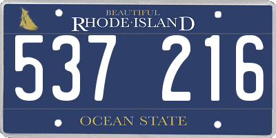 RI license plate 537216