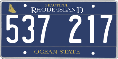 RI license plate 537217
