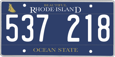 RI license plate 537218